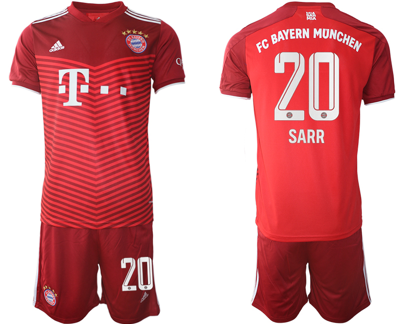 Men 2021-2022 Club Bayern Munich home red #20 Soccer Jersey->bayern munich jersey->Soccer Club Jersey